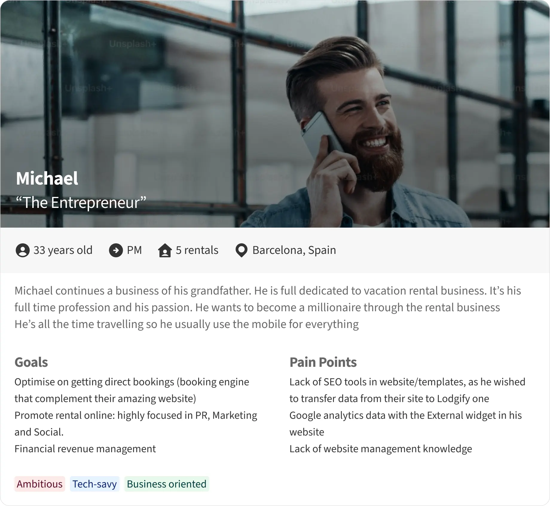 User persona: Michael